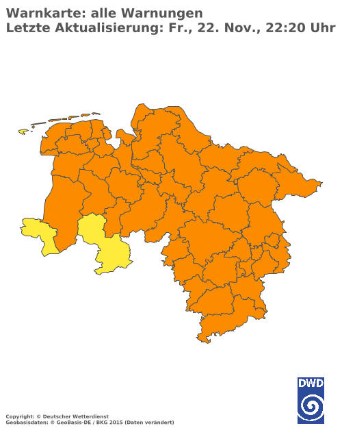 Aktuelle Wetterwarnungen für  Lüchow-Dannenberg