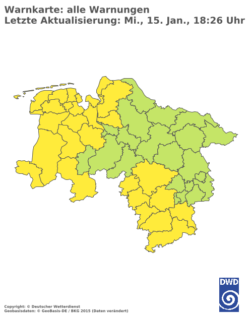 Aktuelle Wetterwarnungen für  Lüchow-Dannenberg